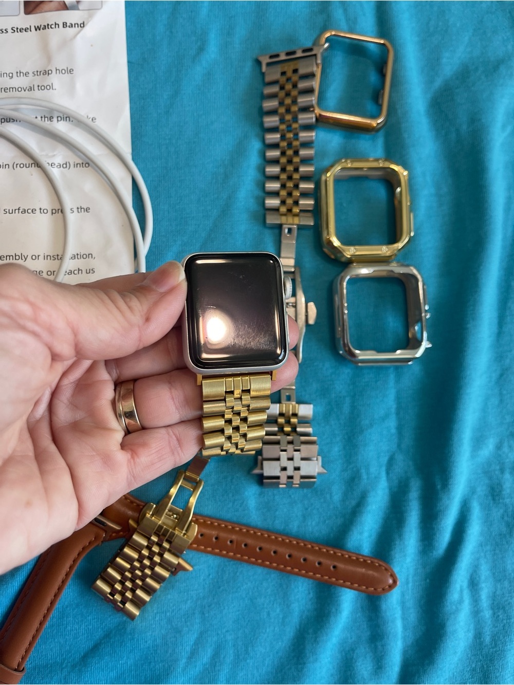Apple smart Watch three series, GPS, 38 mm, aluminum, like new bundle